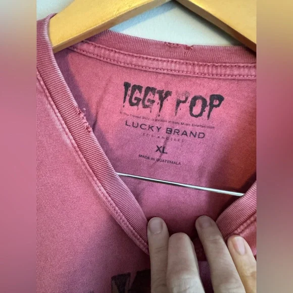 Men’s lucky brand Iggy Pop Graphic Tee xl distressed punk rock music - Picture 6 of 8